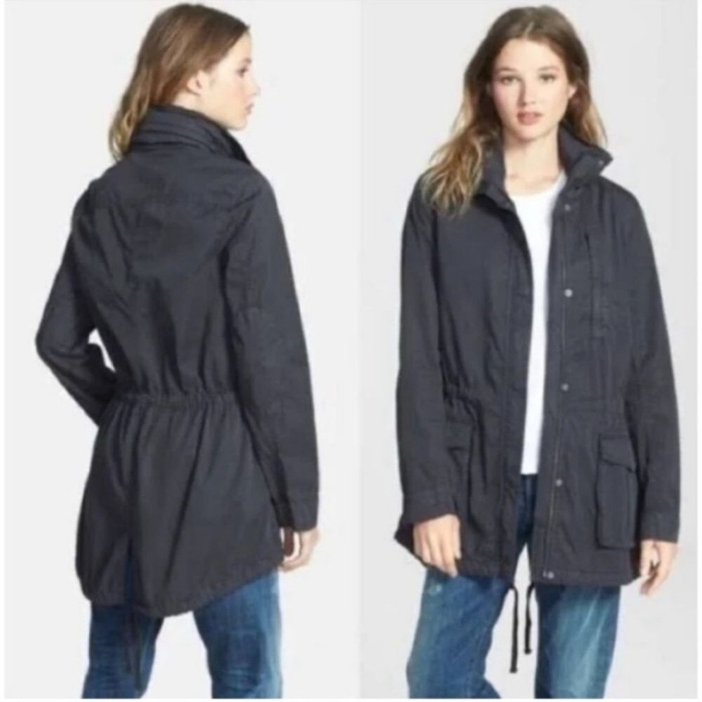 James Perse Charcoal Yosemite Hooded Parka Utility Jacket - Picture 3 of 11